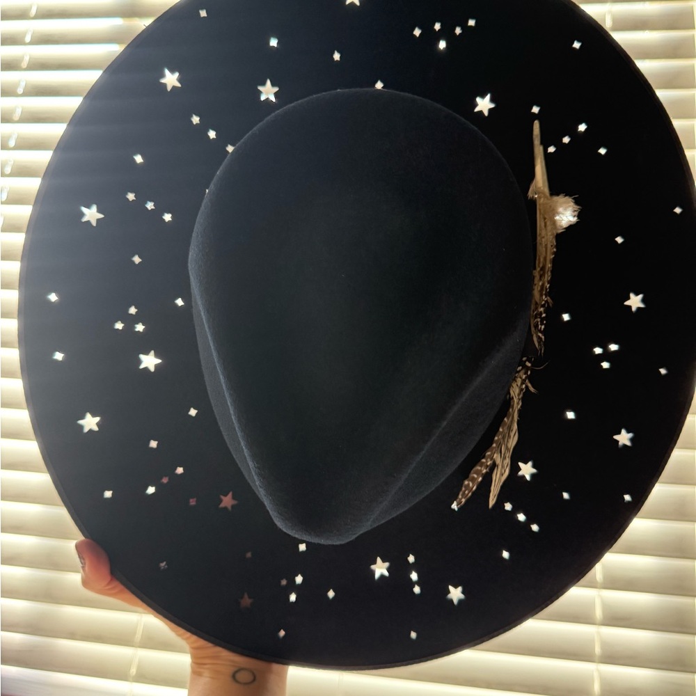 Stetson Navy Blue Star-Cut Out Women’s Hat size 7 - Picture 2 of 10